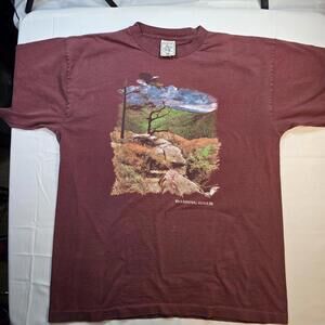 Vintage Adore Shirt Mens XL Maroon Roaring River Eagle Graphic Made USA 90s